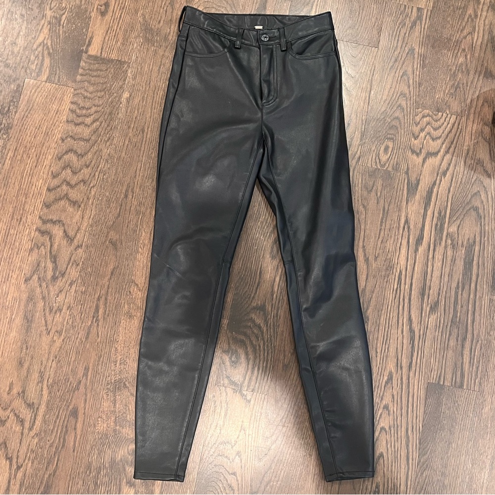 Free people leather skinny white pants